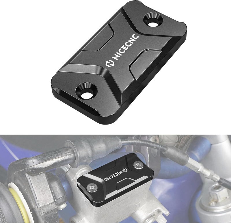 NICECNC Motorcycle Front Brake Fluid Reservoir Cover Compatible with Yamaha YZ85 2002-2023 YZ65 2018-2023 YZ125 2001-2007 YZ250 2001-2007,Billet Aluminum CNC-Machined,See Fitment - Image 1